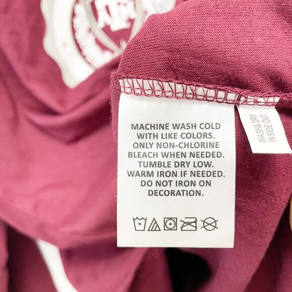 Pressbox Texas A&M Aggies Crewneck Long Sleeve Cotton Shirt Maroon Size XL - Picture 5 of 5